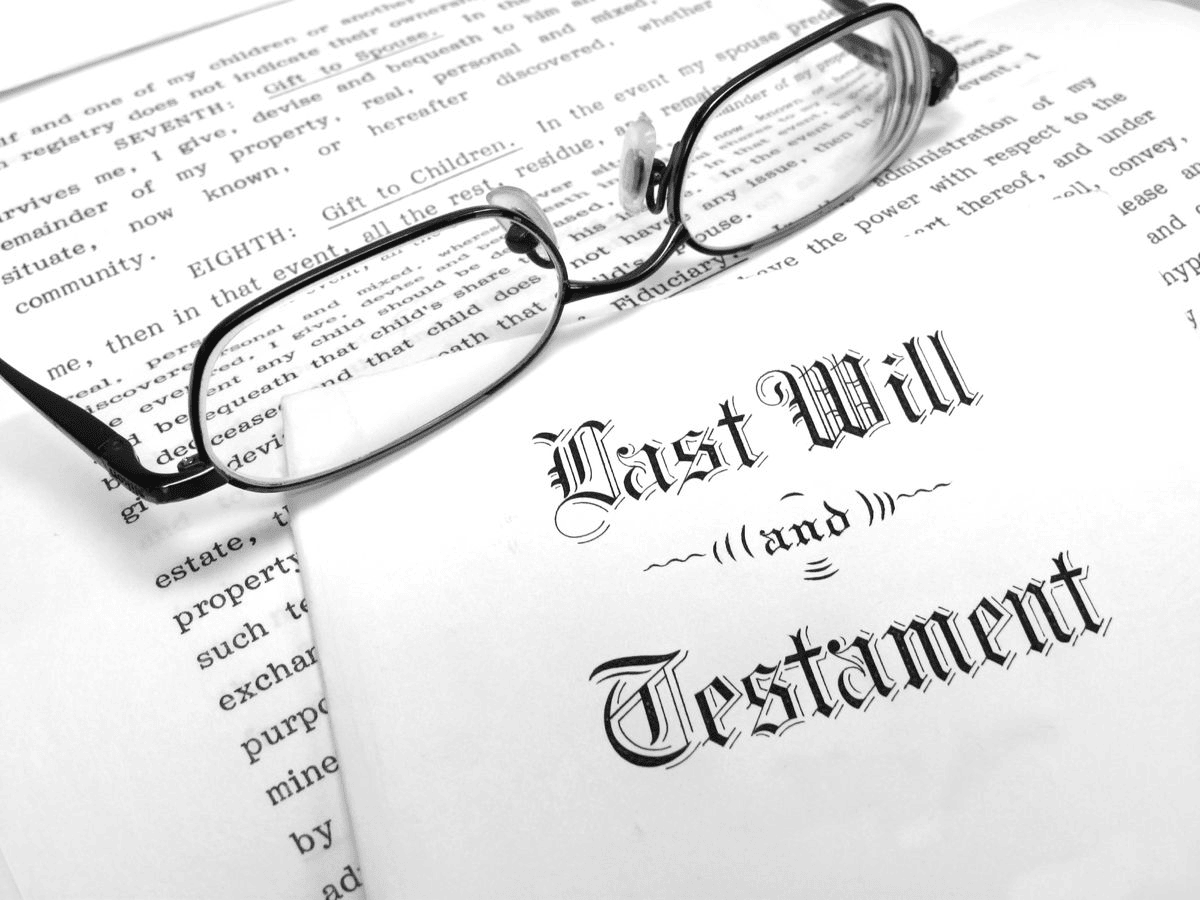 Photo of Last Will and Testament document